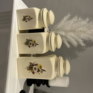 Vintage 1980’s ceramic kitchen canisters  - set of 3.